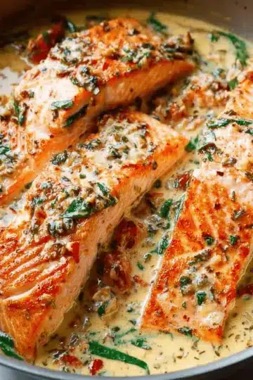 Creamy Garlic Butter Tuscan Salmon