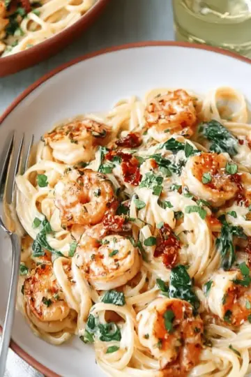 Creamy Tuscan Shrimp Linguine