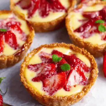 Strawberry Honey Custard Tarts with Lemon Curd