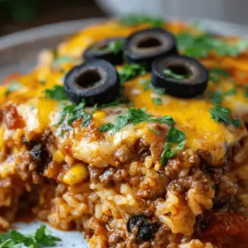 Beef Enchilada Casserole with Rice