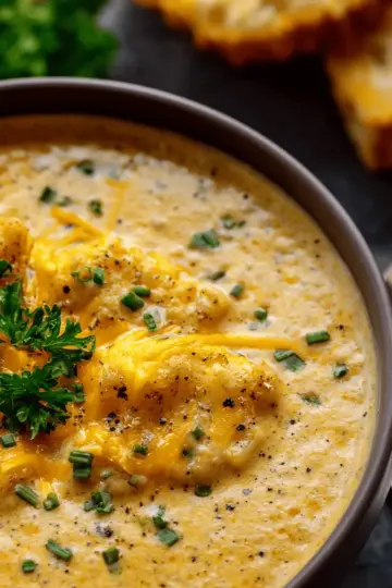 Hearty Cheddar Garlic Herb Potato Soup