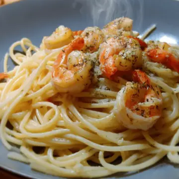 Pasta mit Garnelen - Knoblauch - Butter - Sauce