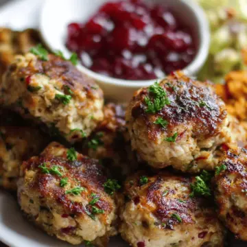 Turkey and Stuffing Meatballs