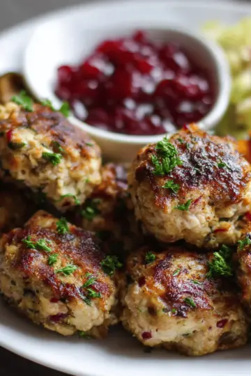 Turkey and Stuffing Meatballs