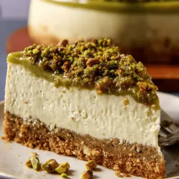 Pistachio Cheesecake With Pistachio Topping