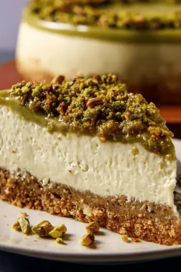 Pistachio Cheesecake With Pistachio Topping