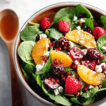 Berry Orange Spinach Salad with Citrus Balsamic Vinaigrette