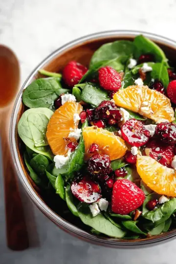 Berry Orange Spinach Salad with Citrus Balsamic Vinaigrette
