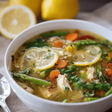 Simple Lemony Chicken Soup with Spring Veggies