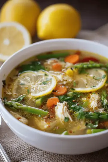 Simple Lemony Chicken Soup with Spring Veggies