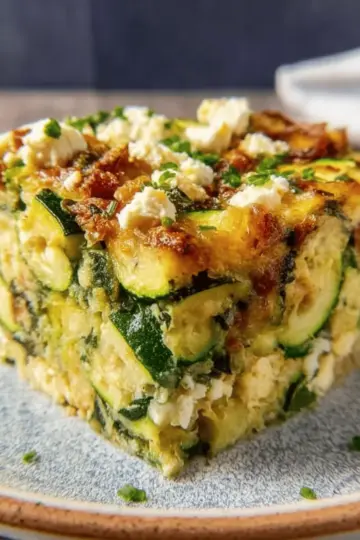 Baked Zucchini, Spinach, and Feta Casserole