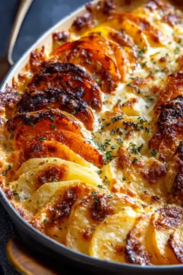 Cheesy Root Vegetable Gratin