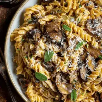Caramelized Leek and Mushroom Gruyere Pasta