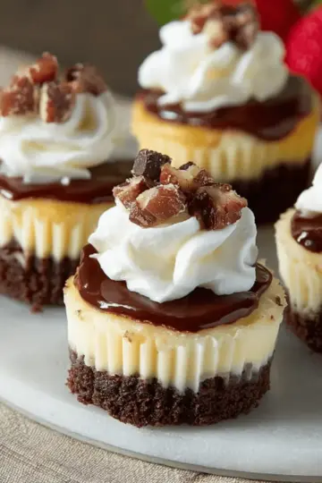 Brownie Bottom Mini Cheesecakes