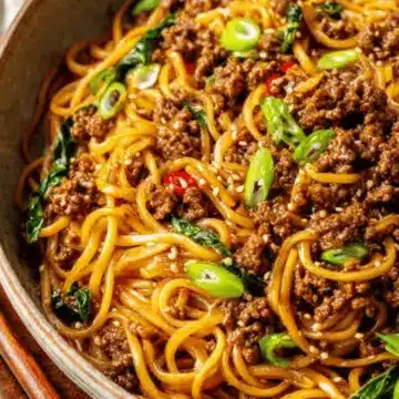 Mongolian Ground Beef Noodles