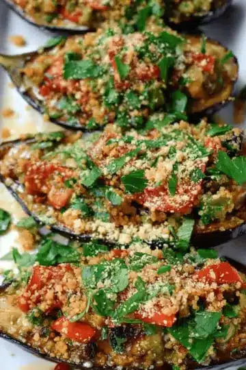 Vegetarian Stuffed Eggplant