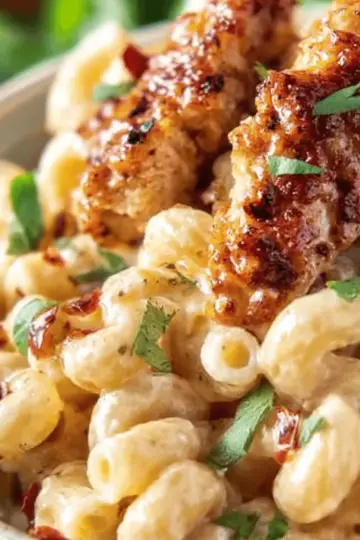 Copycat Applebee’s Honey Pepper Chicken Mac and Cheese