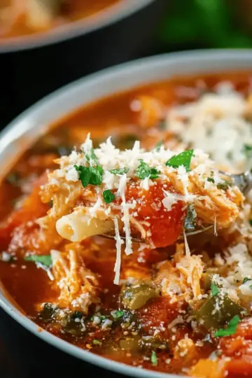 Crockpot Chicken Parmesan Soup (Slow Cooker)
