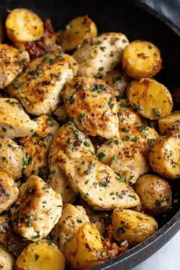 Garlic Butter Chicken and Potato Skillet