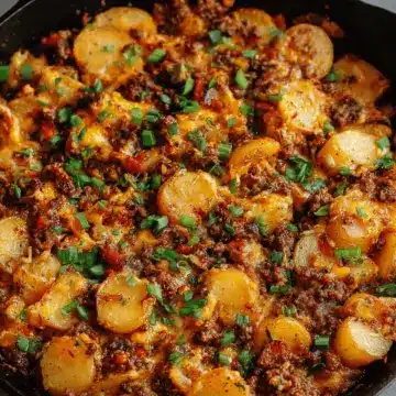 Loaded Ground Beef and Potatoes Skillet