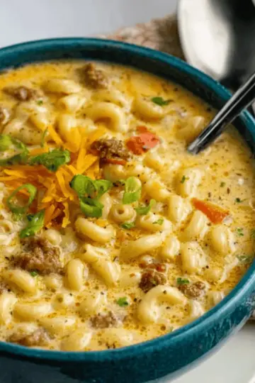 One-Pot Macaroni Cheeseburger Soup – NO VELVEETA!