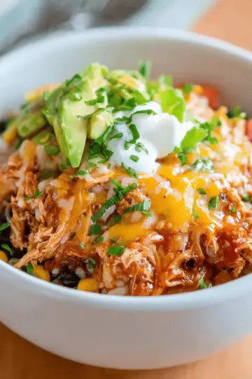 Slow Cooker Chicken Burrito Bowls