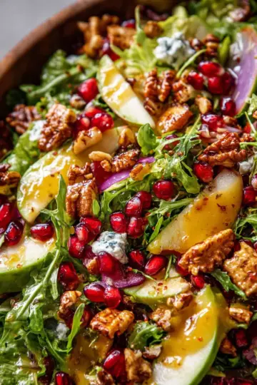 Christmas Salad with Honey Mustard Dressing.