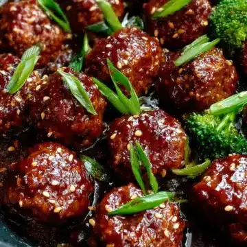 Sticky Mongolian Meatballs and Broccoli (Easy!!)
