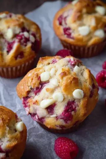 Raspberry and White Chocolate Muffins