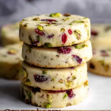 Cranberry Pistachio Shortbread Cookies