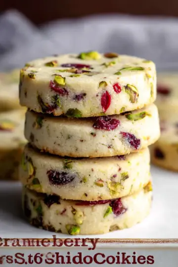 Cranberry Pistachio Shortbread Cookies