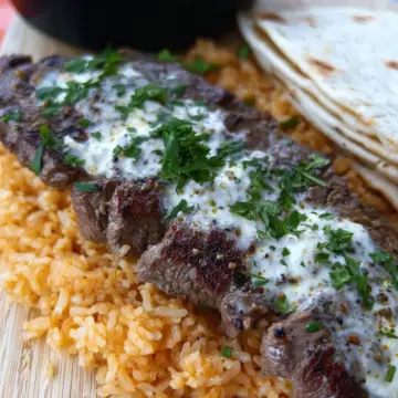 Steak Cheese and Rice