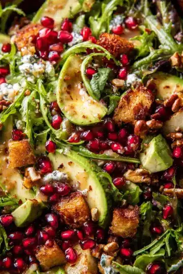 Christmas Salad with Honey Mustard Dressing.