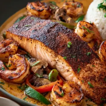 Cajun Salmon and Shrimp