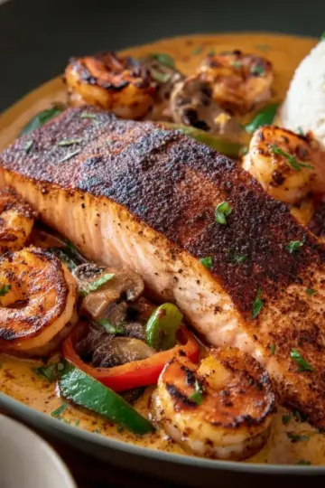 Cajun Salmon and Shrimp