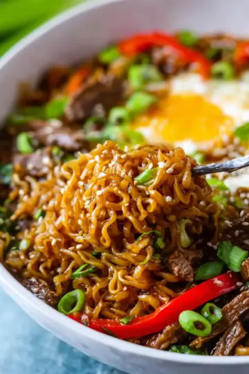 Slow Cooker Beef Ramen Noodles