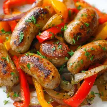 Air Fryer Chicken Sausage With Peppers and Onions