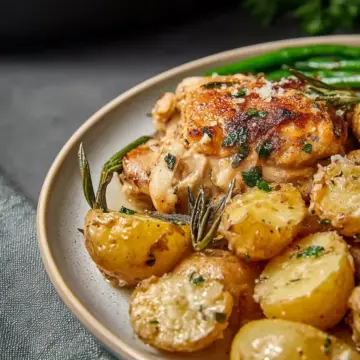 Slow Cooker Parmesan Garlic Chicken and Potatoes