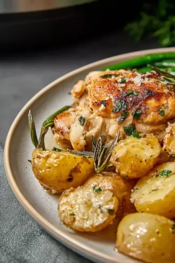 Slow Cooker Parmesan Garlic Chicken and Potatoes