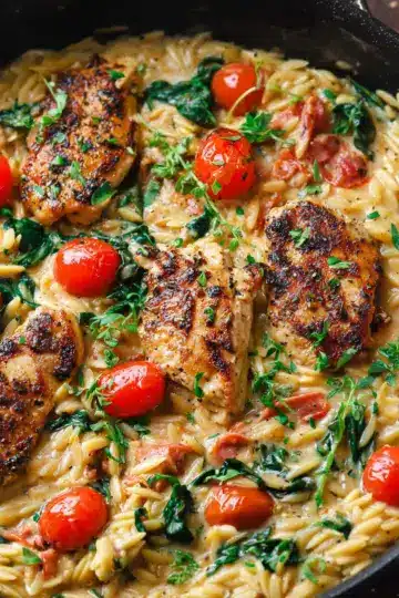30-Minute, One-Pan Creamy Chicken Orzo