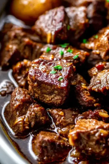 Slow Cooker Garlic Butter Beef Bites