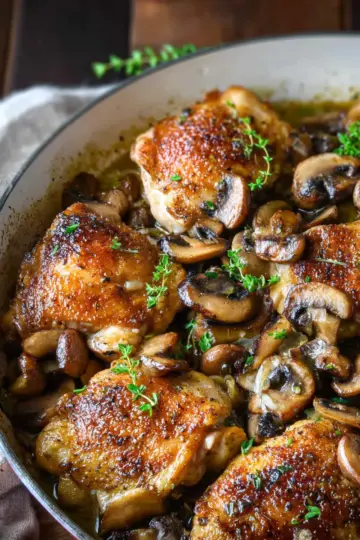 Garlic Mushroom Chicken Thighs