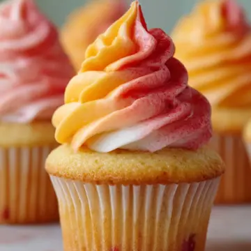 Mango Strawberry Sunset Cupcakes Recipe