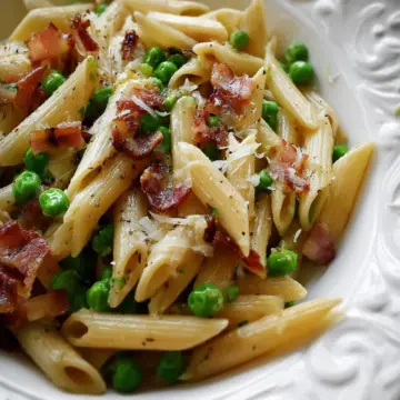 Penne Pasta, Peas and Bacon – Easy & The Best!