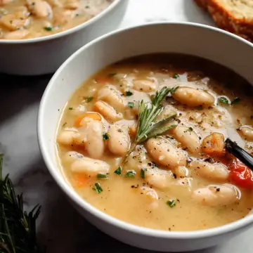 Easy Rosemary Garlic White Bean Soup