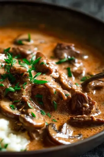 Slow Cooker Beef Stroganoff Stew