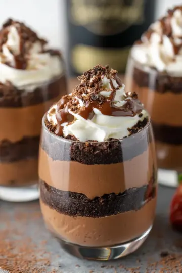Mini Baileys Chocolate Cheesecake Trifles