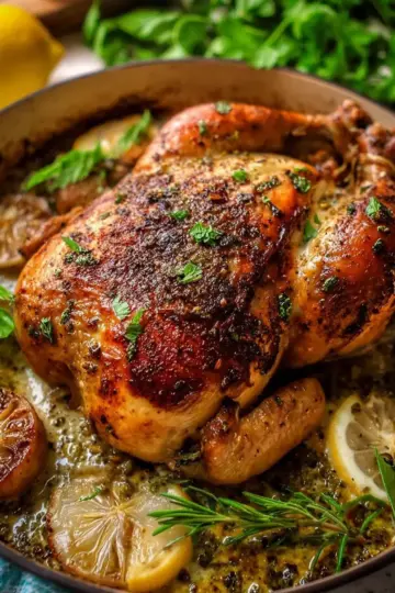 Creamy Lemon and Herb Pot Roasted Chicken