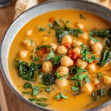 Vegan Garlic Chickpea Soup