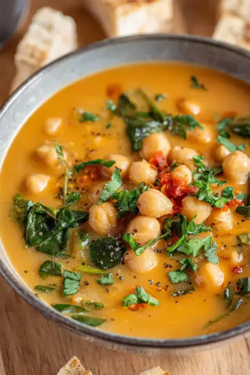 Vegan Garlic Chickpea Soup